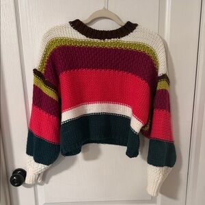 Willow & Root Colorful Striped Women's Sweater size M